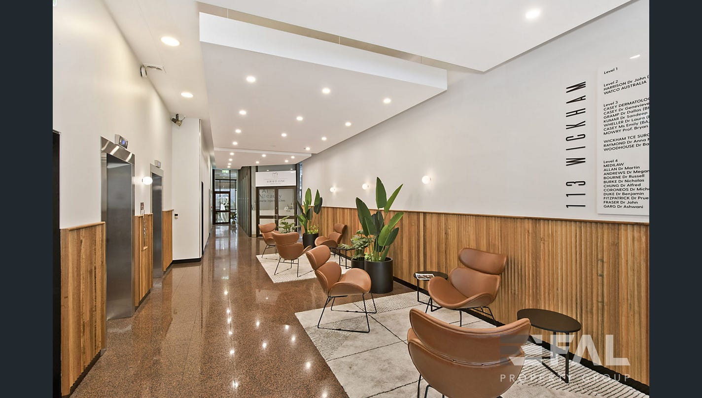 Common lift lobby and waiting area at 113 Wickham Terrace