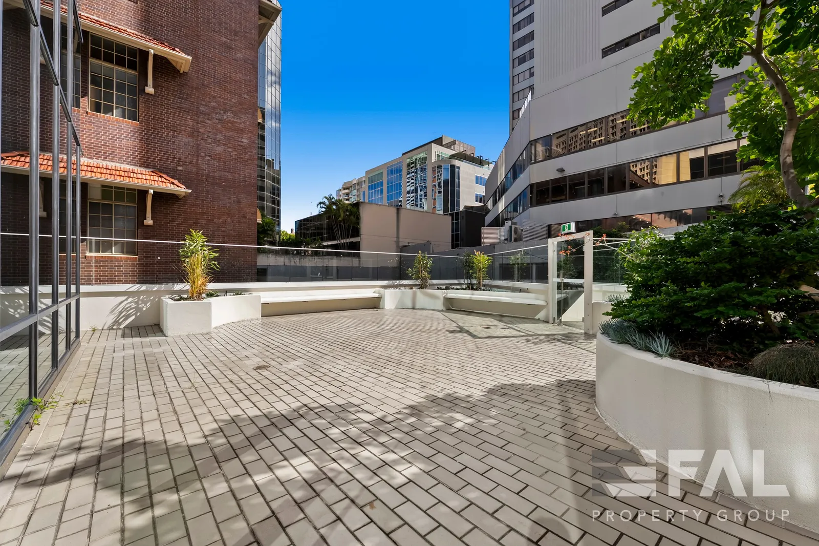 Landscaped courtyard adjoining the ground-floor tenancy